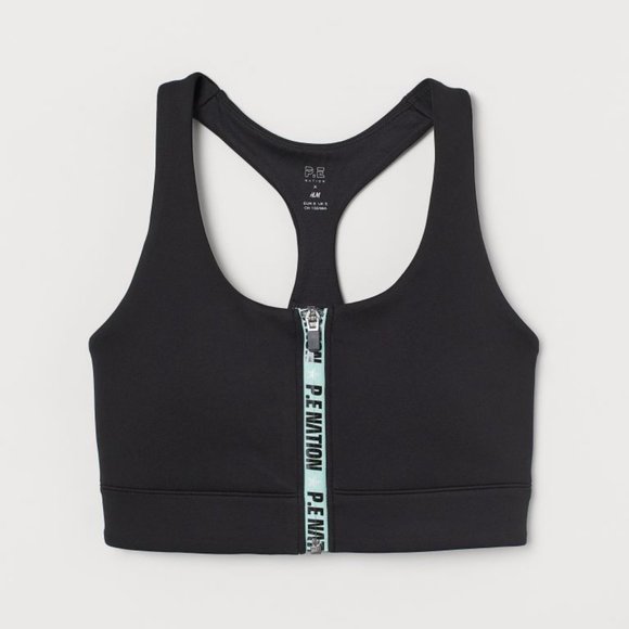 P.E Nation x H&M Padded Black Sports Bra - Size S - Picture 1 of 5